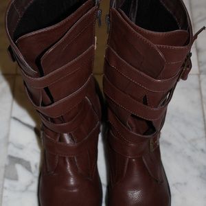 First Sight - Women's Faux Leather Boots Brown